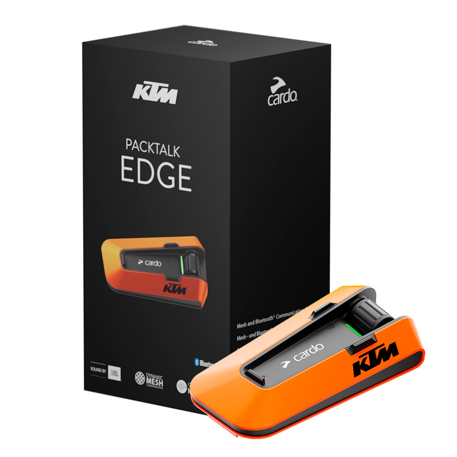 Cardo Packtalk Edge Single KTM Edition - Kommunikationsanlæg - Kommunikationssystem - Bluetooth tilslutning - Lang rækkevidde